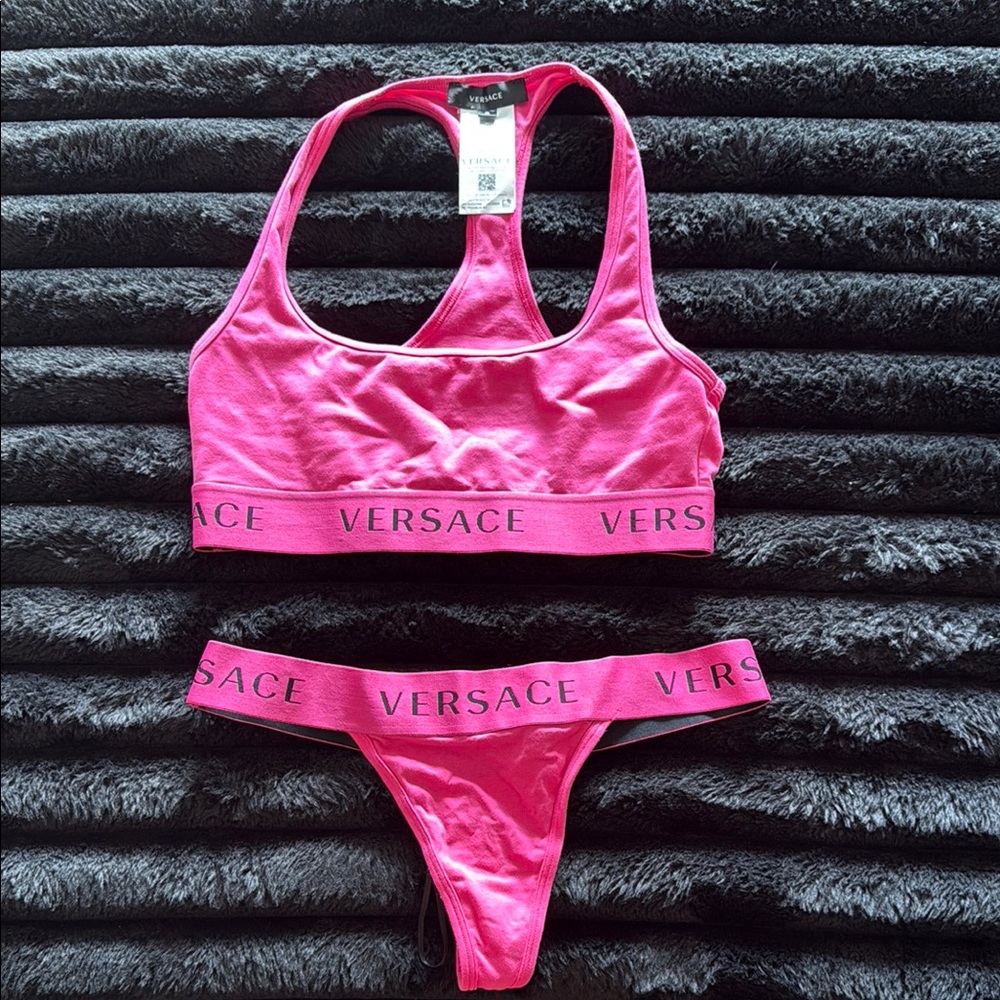 Versace Fuchsia Logo Sports Set